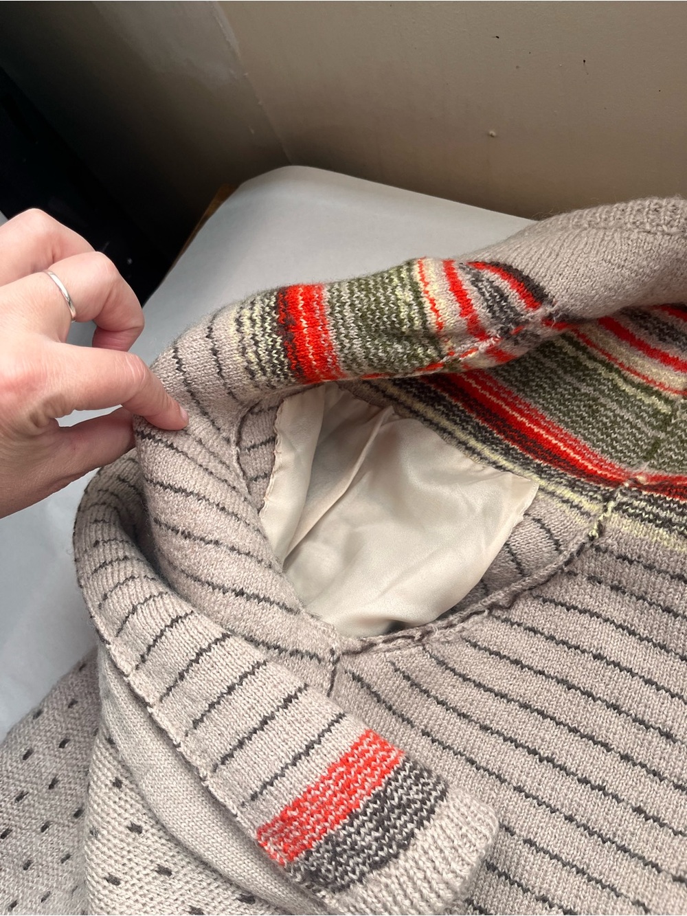 Women's Unbranded Wool Beige Fair Isle Button-Front Cardigan Cottagecore - Picture 7 of 13